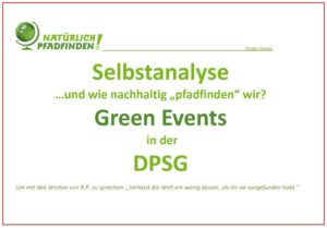 Titelseite der Selbstanalyse zu Green Events in der DPSG
