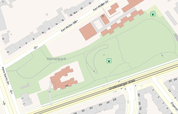 Foto: Düsseldorf Maps © Vermessungs- und Katasteramt, Landeshauptstadt Düsseldorf | Stadtplanwerk 2.0 © Regionalverband Ruhr und Landeshauptstadt Düsseldorf (Lizenz: dl-de/by-2-0), Datengrundlagen: ALKIS, ATKIS - Land NRW/Katasterämter (Lizenz: dl-de/zero-2-0) und OpenStreetMap - Mitwirkende (License: ODbL)